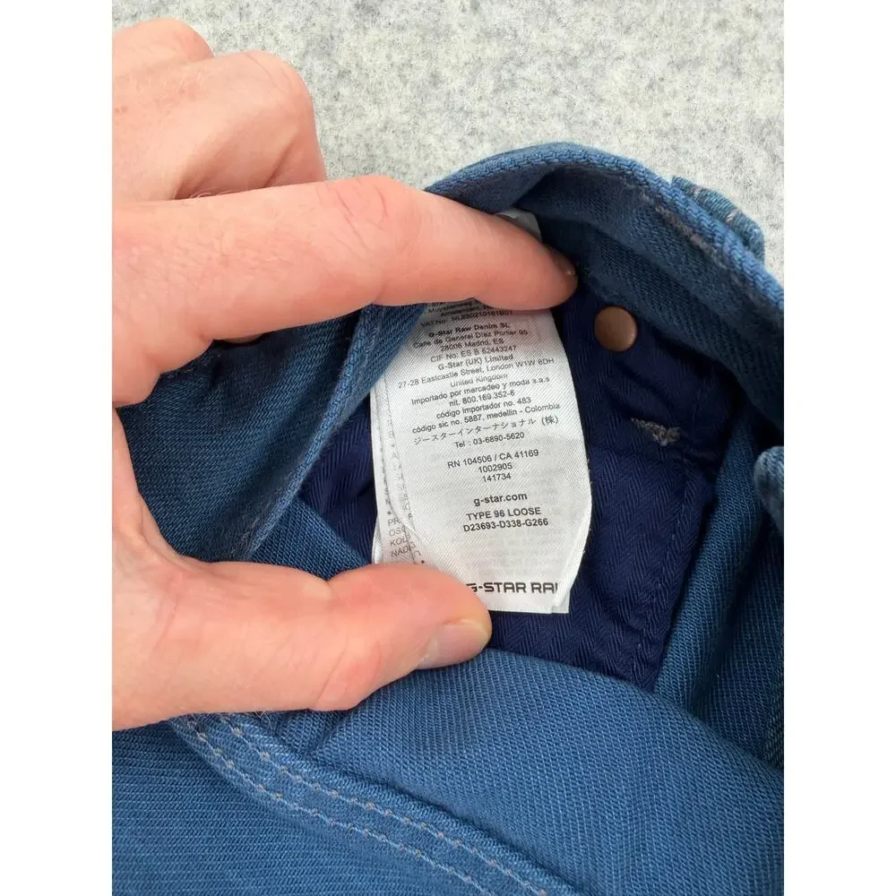 NWT G-Star Raw Type 96 Loose Sea Blue Vintage Wash Jeans Denim Size 36/32